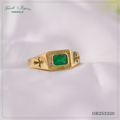 anillo-caballero-oro-esmeralda
